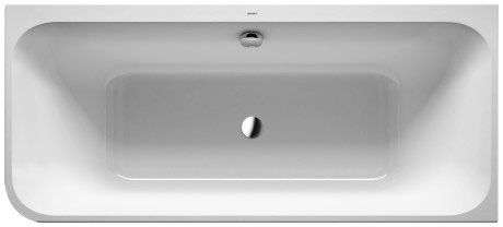 Акриловая ванна Duravit Happy D2 Plus 700450800000000 1800 х 800 c двумя наклонами для спины, с интегрированной акриловой панелью и ножками, угловая, белая/графит супер матовый