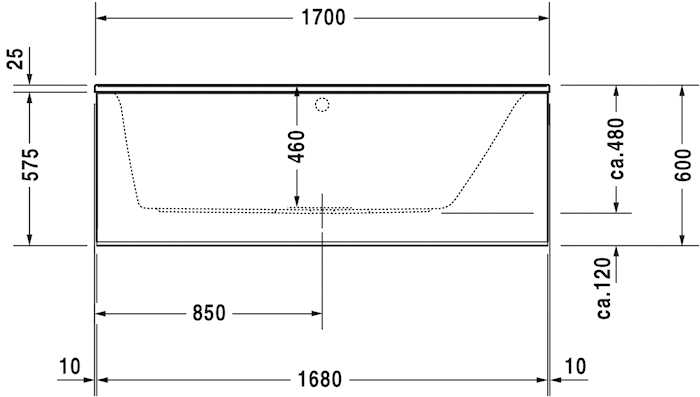 Акриловая встраиваемая ванна Duravit Darling New 700243000000000 1700 х 750