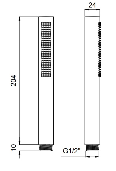 Ручной душ-палочка ALMAR VELVET RAIN E082126.NB из латуни, цвет Nickel Brushed