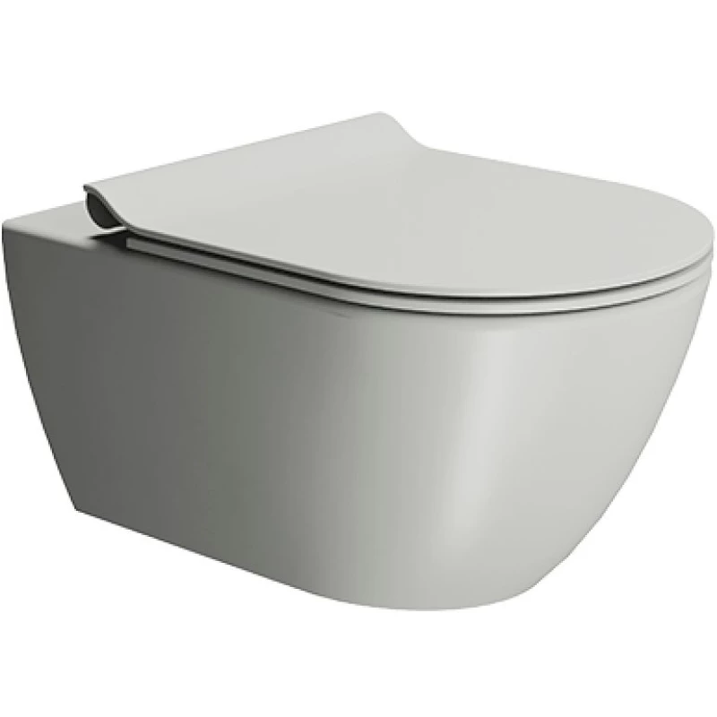 Унитаз подвесной безободковый GSI PURA 8815FR517 550 мм х 360 мм, с Swirlflush, с крепежом, цвет Cenere Matte (старый артикул 881517 / 8815FR217)