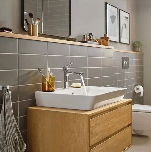 Смеситель однорычажный для раковины HANSGROHE REBRIS E 72557000 110 мм, с донным клапаном, со сливом/переливом, хром