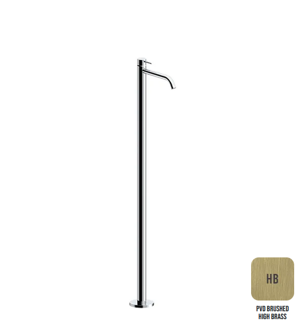 Однорычажный напольный смеситель для раковины ALMAR WASH BASIN E214007.HB излив 222 мм, цвет High Brass