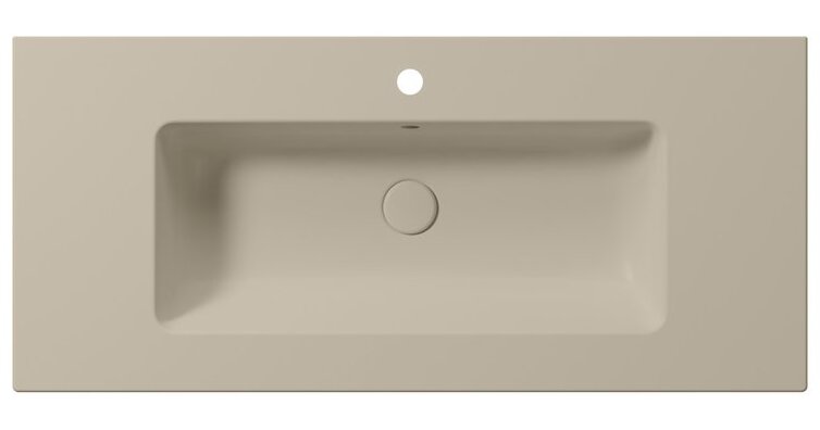 Раковина накладная/подвесная GSI PURA 8886108 1020 мм х 460 мм, c отверстием под смеситель, с переливом, без крепежа, цвет Creta Matte
