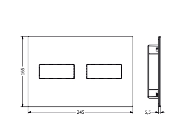 Клавиша смыва ARTCERAM INOX 711   711.000.BG  245 х165 мм, 2 режима, нержавеющая сталь, цвет Gold