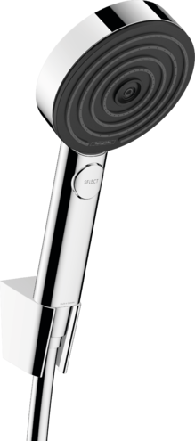 Душевой Porter - набор Hansgrohe Pulsify Select S 24302000 105 3 jet Relaxation, с держателем и шлангом 1250 мм, хром