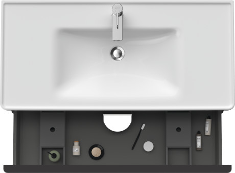 Тумба подвесная под раковину DURAVIT D-Neo DE435601818 984 мм х 452 мм, с выдвижным ящиком и выдвижным отделением, белый матовый