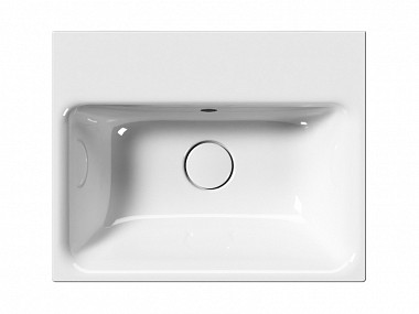 Раковина накладная/подвесная GSI NUBES 9682111 500 мм х 400 мм, с отверстием под смеситель, с переливом, белая глянцевая