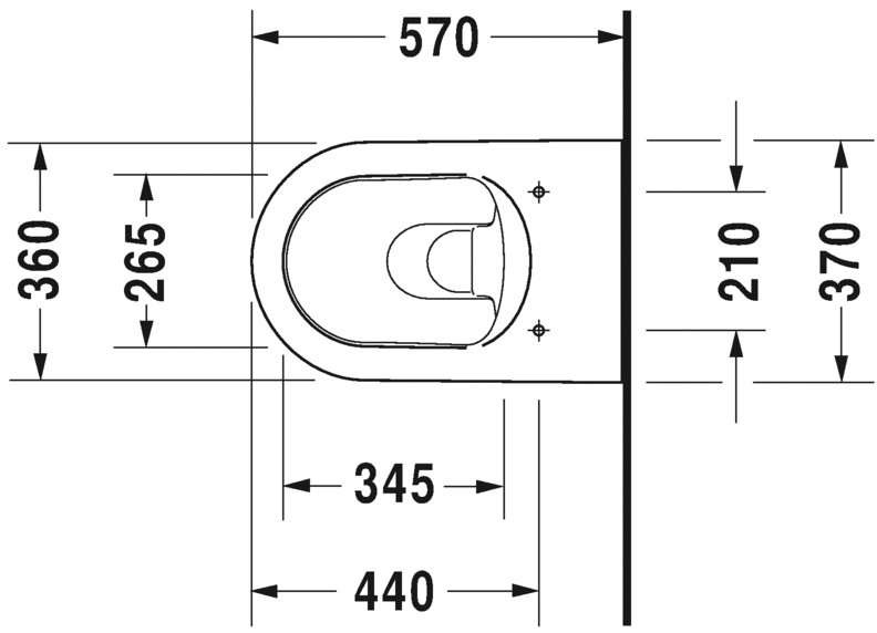 Подвесной унитаз Duravit ME By Starck 2528090000 57 см белый