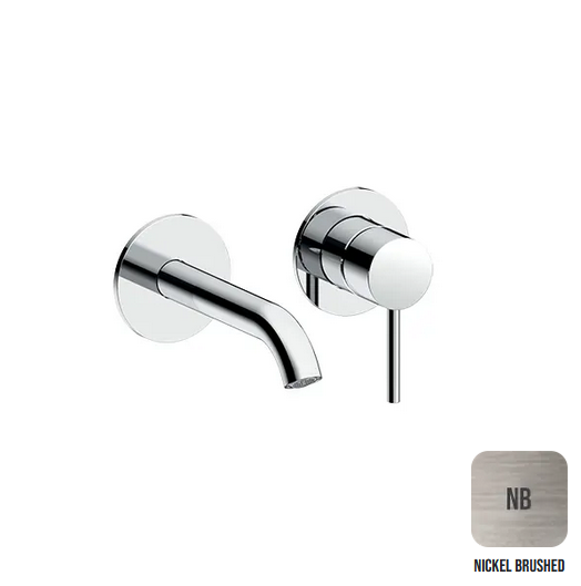 Внешняя часть смесителя из стены  для раковины ALMAR WASH BASIN E210053.NB излив 130-155 мм, цвет Nickel Brushed