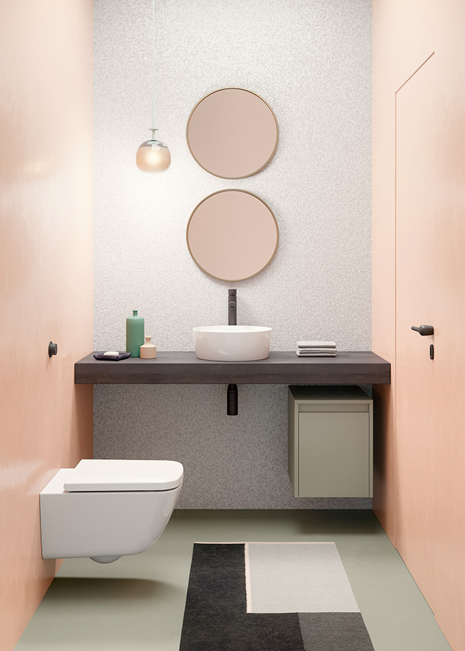 Раковина - чаша накладная круглая GSI NUBES 903911 400 мм х 400 мм, без отверстия под смеситель, без перелива, белая глянцевая