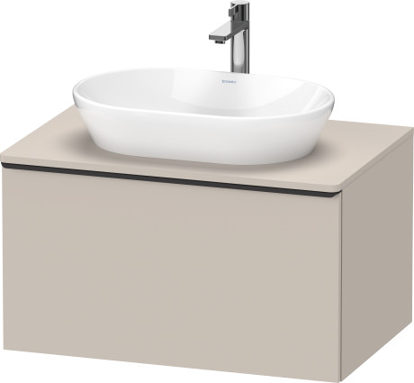 Тумба подвесная под раковину DURAVIT D-Neo DE494709191 800 мм х 550 мм, с консолью, с одним выдвижным ящиком, серо-коричневый матовый