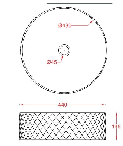 Раковина круглая накладная ARTCERAM QUADRO OSL009 01 00 440 мм х 440 мм, без отверстия под смеситель, без перелива, белый глянцевый