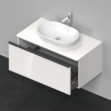 Тумба подвесная под раковину DURAVIT D-Neo DE494802222 1000 мм х 550 мм, с 1 выдвижным ящиком и консолью, белый глянцевый