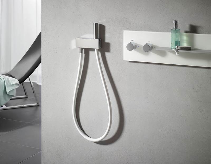 Шланговое подсоединение Keuco 59993 010000 с держателем душевой лейки хром