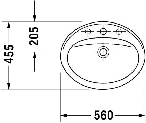 Раковина встраиваемая сверху Duravit Duraplus 0472560000 56х45см