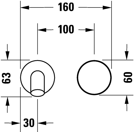 Однорычажный смеситель для раковины Duravit White Tulip WT1070004010 для скрытого монтажа, хром