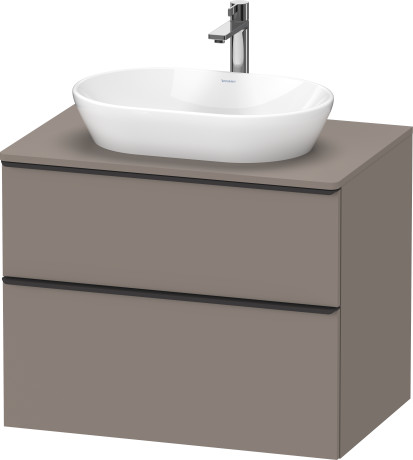Тумба подвесная под раковину DURAVIT D-Neo DE496704343 800 мм х 550 мм, с консолью, с двумя выдвижными ящиками, базальт матовый