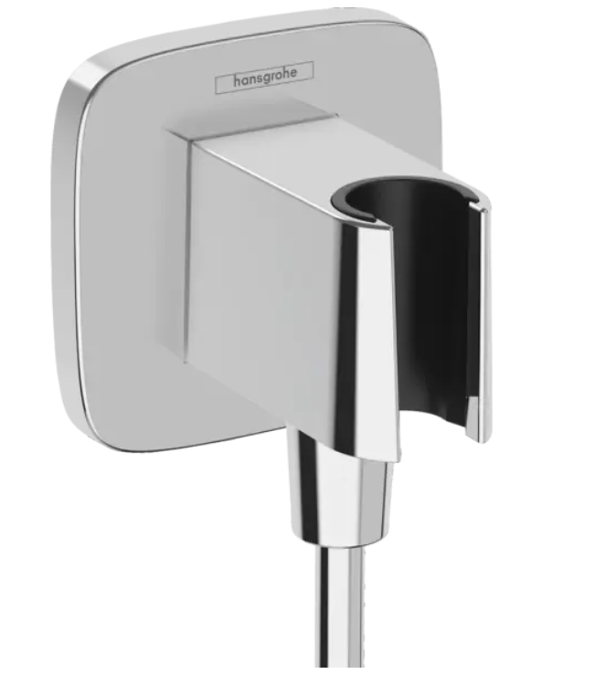 Шланговое подсоединение HANSGROHE FixFit Modern 26887000 с держателем лейки, цвет Хром