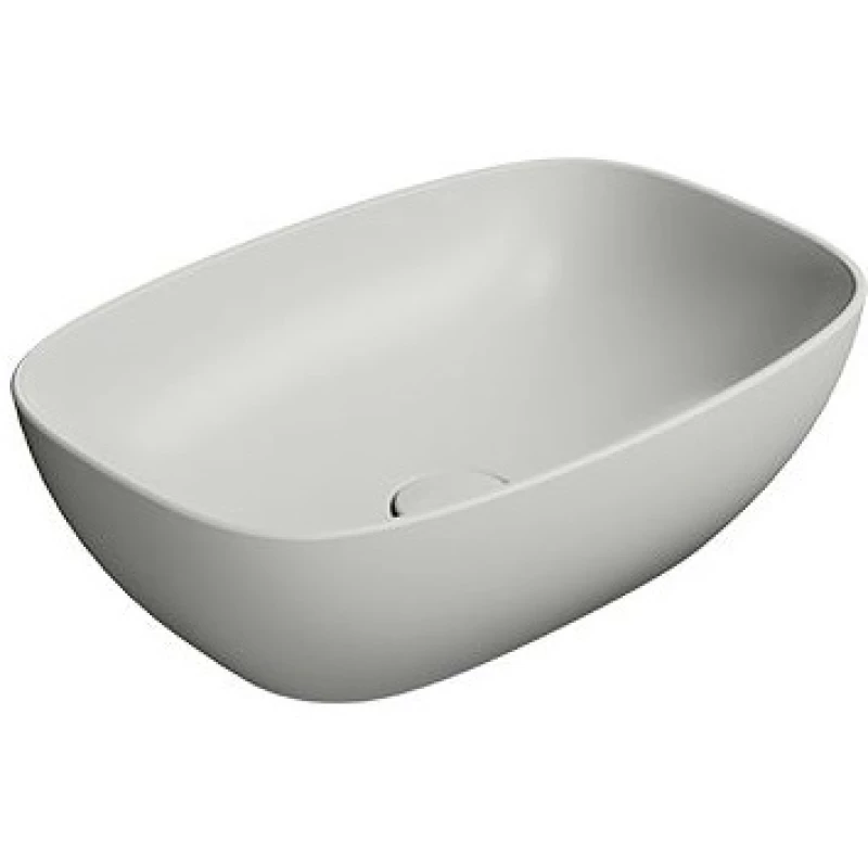 Раковина-чаша накладная овальная GSI NUBES 978417 500 мм х 350 мм, без отверстия под смеситель, без перелива, цвет Cenere Matte