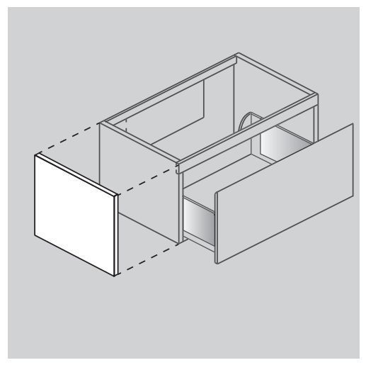Элемент дополнительный: Боковая панель для тумбы BMT IKON 970 247 AEF 01 S 433   500х418х18 мм, со срезом под 45°, левая, цвет Burnt Walnut