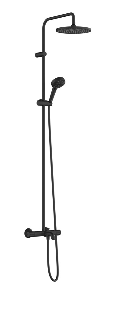 Душевая система HANSGROHE Vernis Blend Showerpipe 240 1jet 26899670 с термостатом для ванны, цвет Чёрный матовый