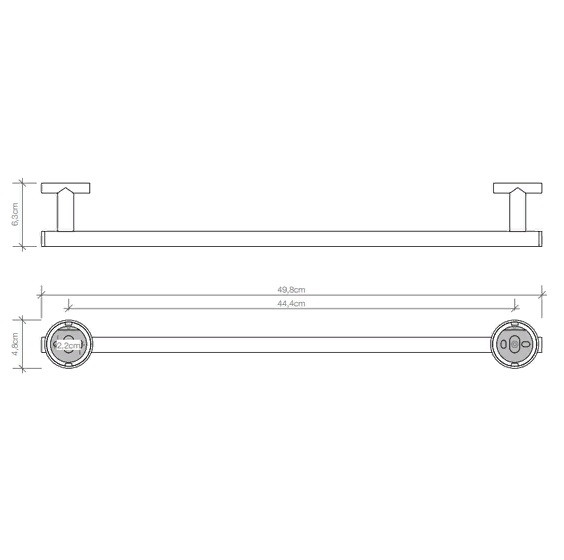 Полотенцедержатель  настенный  DECOR WALTHER  Basic BA HTE50   0531300    50  см, цвет хром