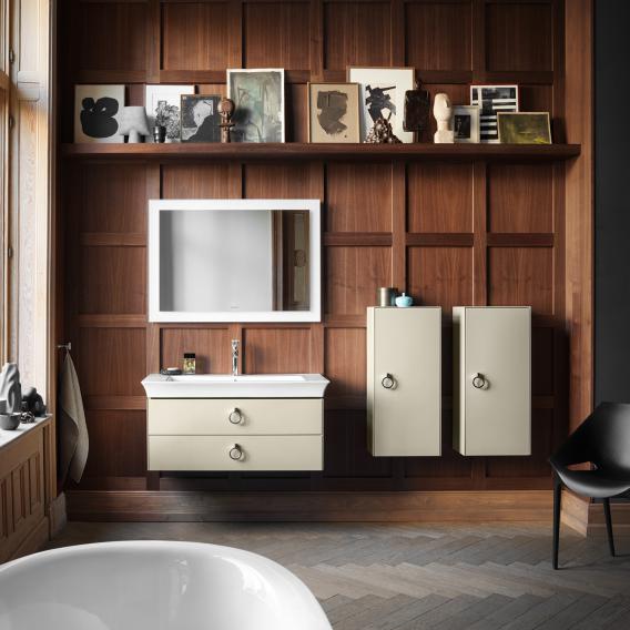 Тумба подвесная DURAVIT White Tulip WT43520H3H3 458 мм х 984 мм, с двумя выдвижными ящиками, с ручками, тёмно - серый глянцевый