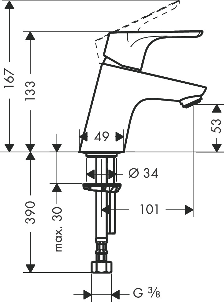 Кран ½’ для холодной воды HANSGROHE Focus 31130000 цвет Хром