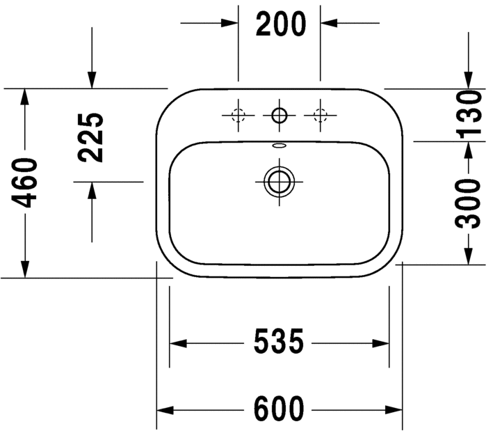 Раковина встраиваемая сверху Duravit Happy D.2 0483600000 60х46см