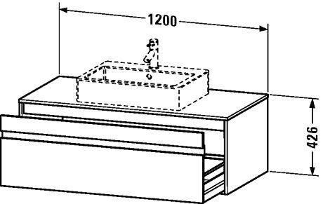 Тумба подвесная под раковину Duravit Ketho KT669607979 с одним выдвижным ящиком, орех натуральный