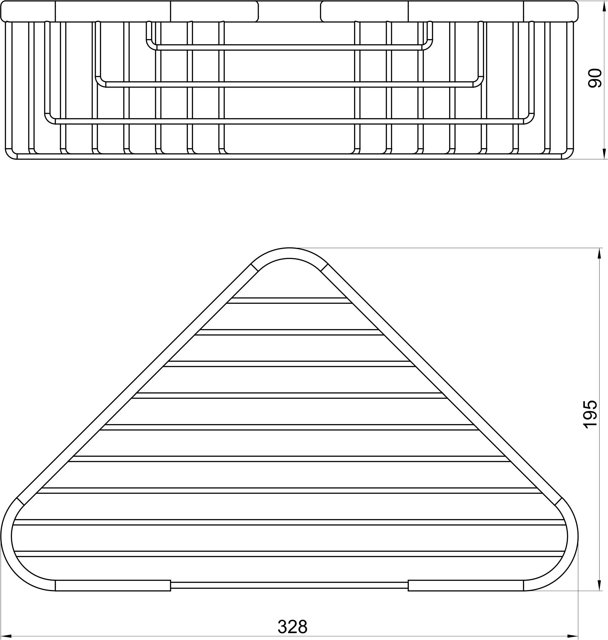 Большая угловая полка Novaservis  Metalia Wire programme 6079.0  хром