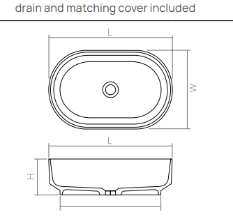 Раковина накладная  DEA DESIGN (Countertop basin) DD9097 560 18      560х360хh150 мм, из композита Solid surface, цвет белый матовый 18
