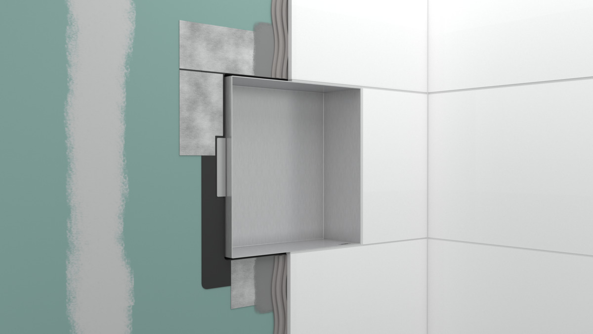 Настенный короб HANSGROHE XtraStoris Minimalistic 56079800 с открытой рамой 300 мм х 300 мм х 140 мм, полированная сталь