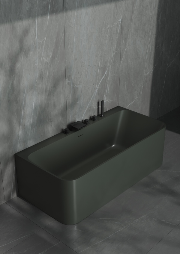 Ванна прямоугольная отдельностоящая из композита DEA DESIGN MODERN DD8665 1800 5 1800 мм х 800 мм х 560 мм, с сифоном и донным клапаном, цвет Graphite №5