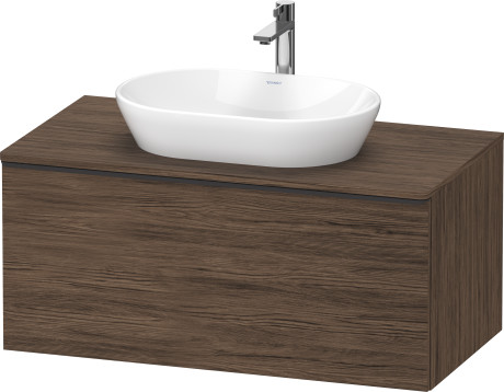 Тумба подвесная под раковину DURAVIT D-Neo DE494802121 1000 мм х 550 мм, с 1 выдвижным ящиком и консолью, орех тёмный