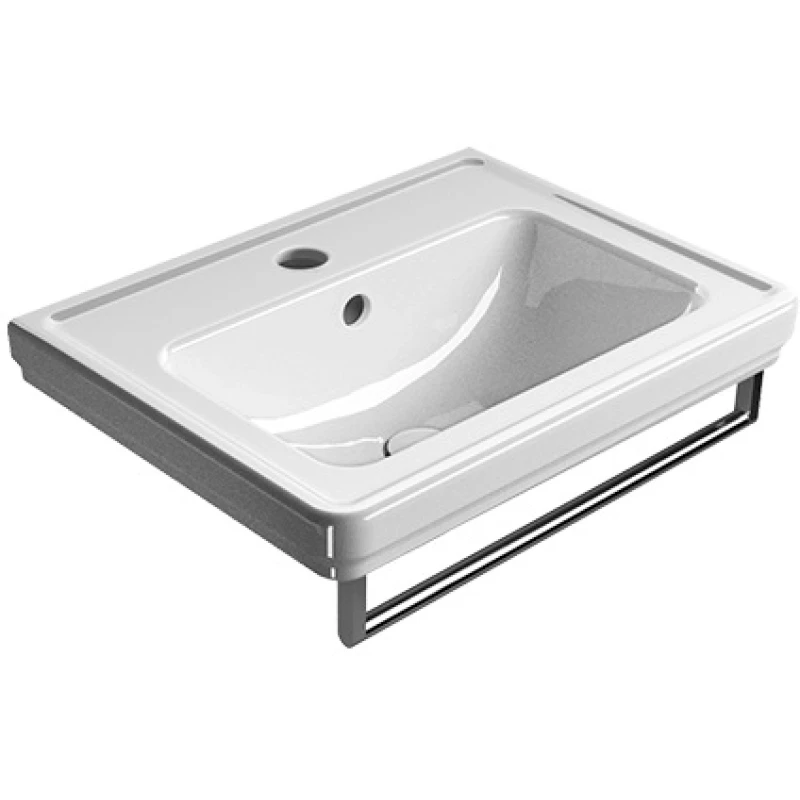 Раковина подвесная/для пьедестала GSI Classic 8731111 600 мм х 460 мм, с переливом, с отверстием под смеситель, цвет Белый глянцевый