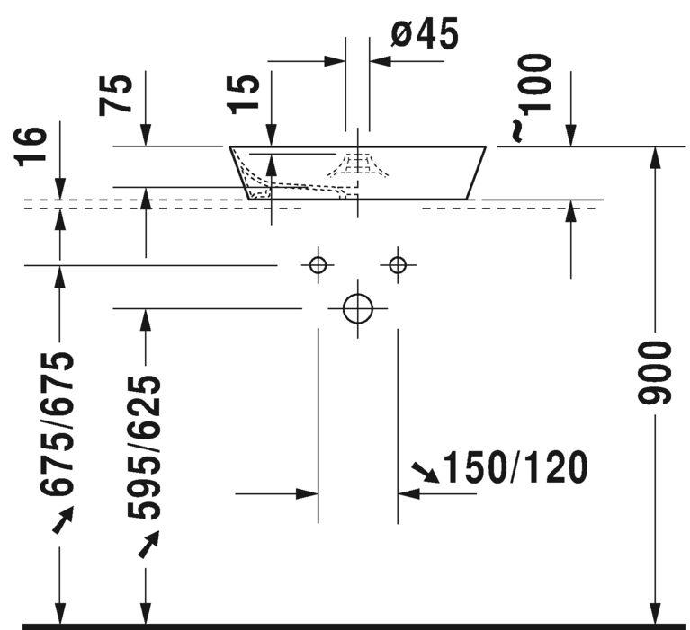 Раковина накладная Duravit Cape Cod 2328480000 48х48см
