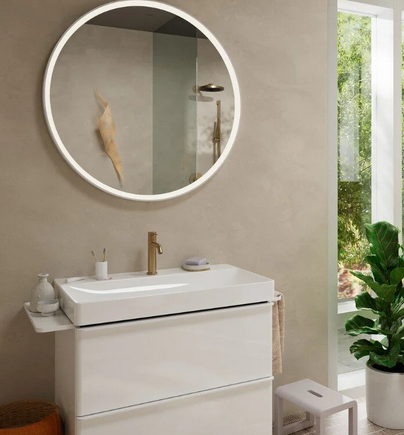 Однорычажный смеситель для раковины Hansgrohe Tecturis S 73310140 со сливным гарнитуром, цвет Шлифованная бронза