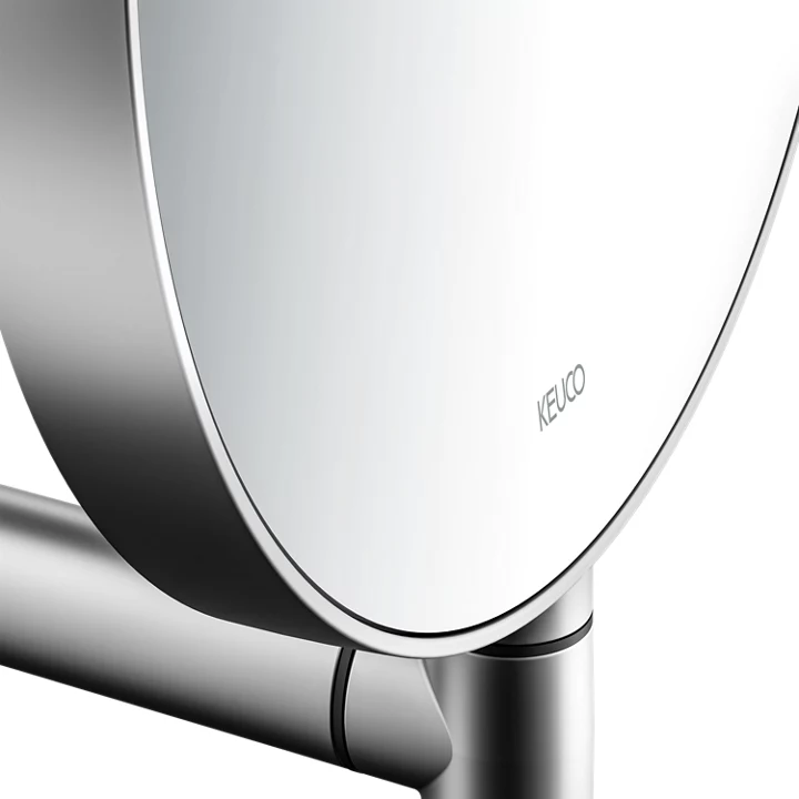 Зеркало косметическое двустороннее настенное KEUCO PLAN 17649 170002 без подсветки, алюминий серебристый анодированный