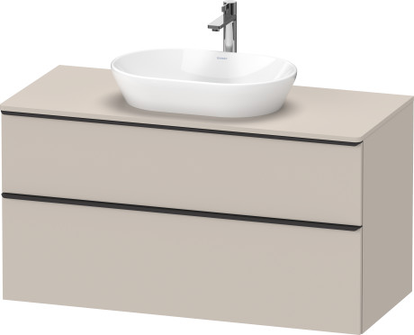 Тумба подвесная под раковину DURAVIT D-Neo DE496909191 1200 мм х 550 мм, с 2 выдвижными ящиками и консолью, серо-коричневый матовый