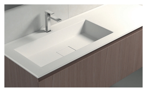 Раковина со столешницей BMT COVER IKON 870 811 124 01.4 DK   1240х22х502 мм, с отверстием под смеситель, с бортиком, цвет белый матовый