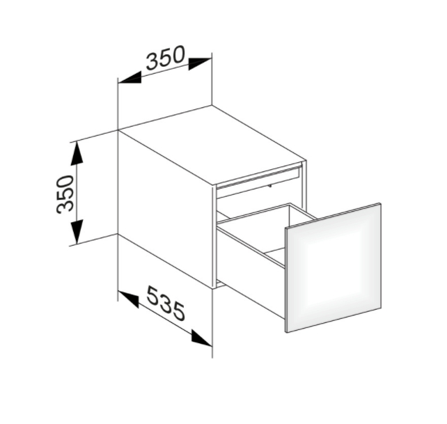 Тумба боковая подвесная KEUCO EDITION 11 31320850000 с одним выдвижным фронтом, корпус/фасад шпон, табачный дуб