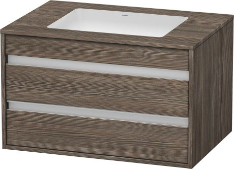 Тумба подвесная под раковину Duravit Ketho KT685405151 с двумя выдвижными ящиками, сосна коричневая (изделие снято с производства)
