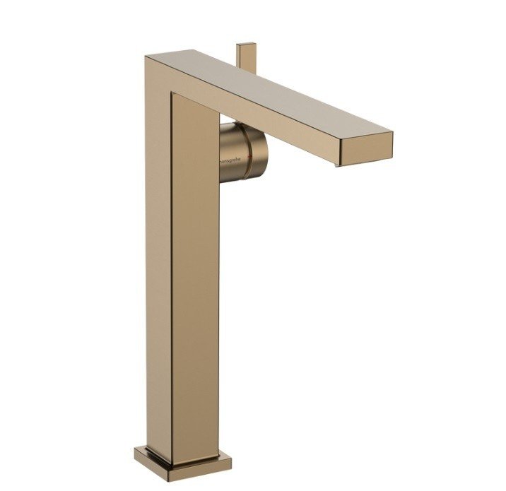 Однорычажный смеситель для раковины Hansgrohe Tecturis E 73070140 CoolStart, с клапаном push-open, цвет Шлифованная бронза