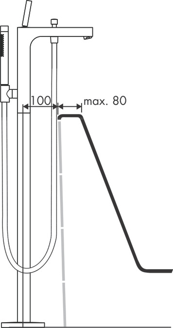 Смеситель для ванны Citterio 39451000 напольный хром 