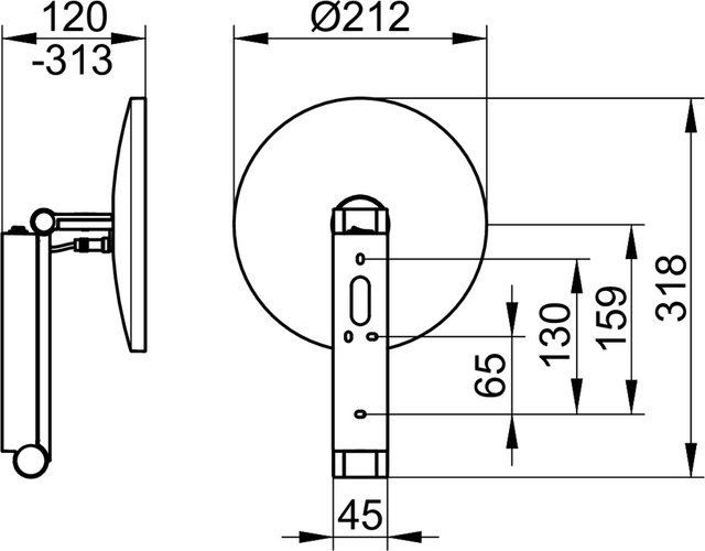 Зеркало косметическое круглое с подсветкой с увеличением x 5 KEUCO iLook_move 17612 139004 со встроенным рычажным выключателем, цвет Хром черный шлифованный