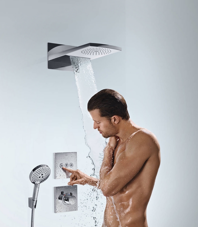 Смеситель для душа Hansgrohe Shower Select 15764670 для 3 потребителей, Цвет чёрный матовый