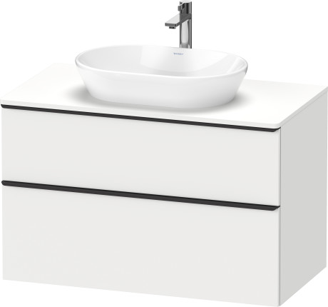 Тумба подвесная под раковину DURAVIT D-Neo DE4968041818 550 мм х 1000 мм, с двумя выдвижными ящиками и консолью, белый матовый