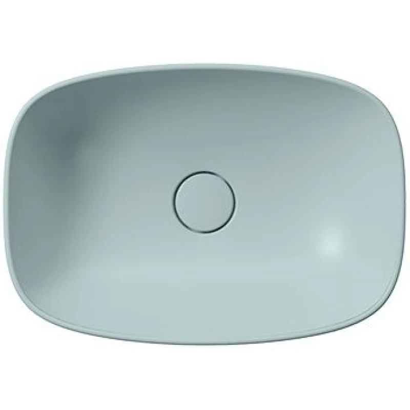 Раковина-чаша накладная овальная GSI NUBES 978415 500 мм х 350мм, без отверстия под смеситель, без перелива, цвет Ghiaccio Matte