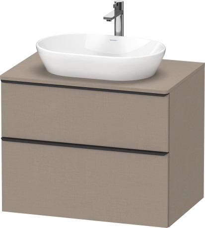 Тумба подвесная под раковину DURAVIT D-Neo DE496707575 800 мм х 550 мм, с консолью, с двумя выдвижными ящиками, лён